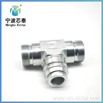 Jic NPT Male Union Tee Hydraulic Adapter Fitting